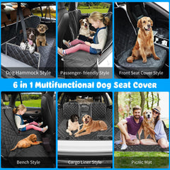 URPOWER dog car seat cover side flaps shield doors and prevent falls during trips.