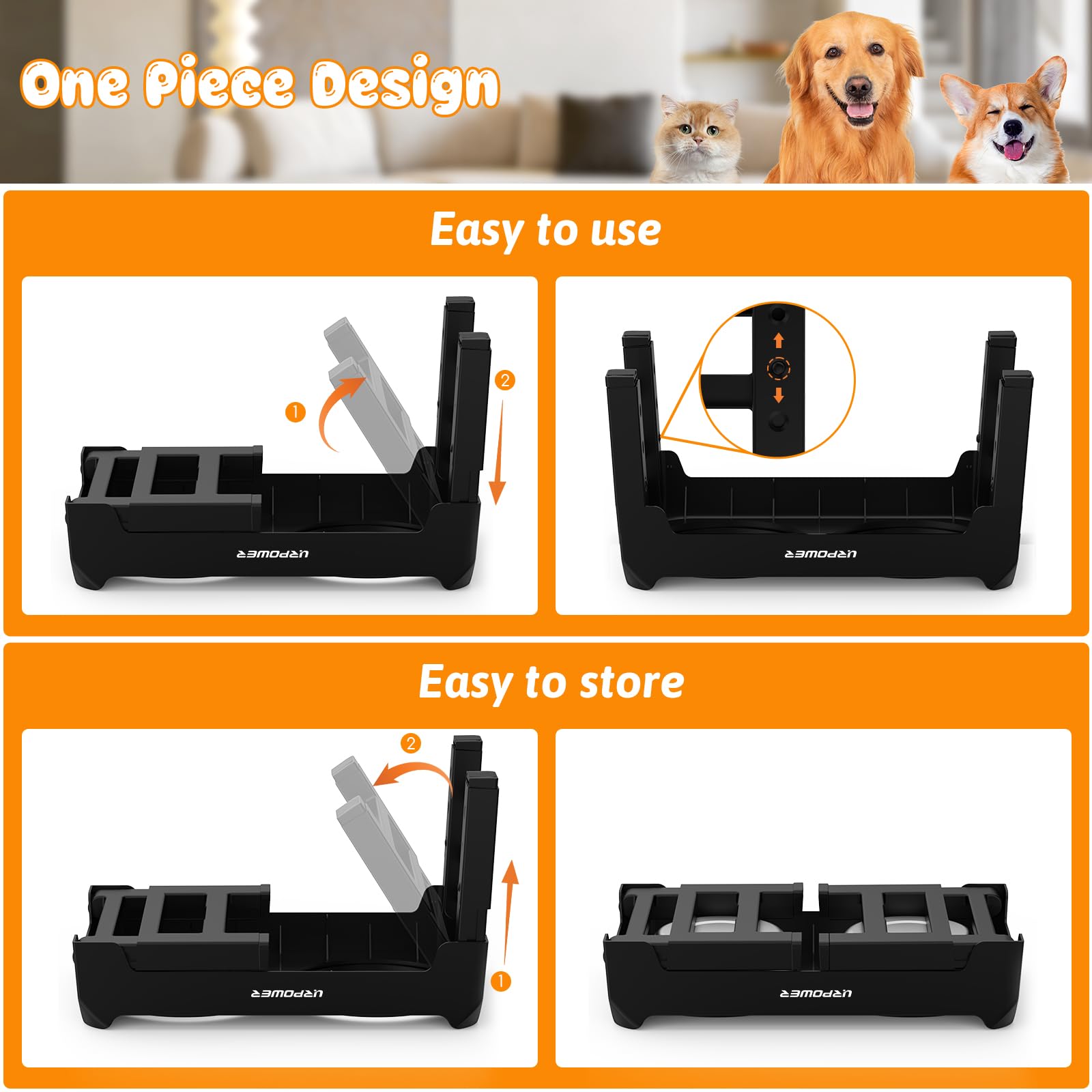URPOWER dog meal-time setup suitable for puppies to seniors.