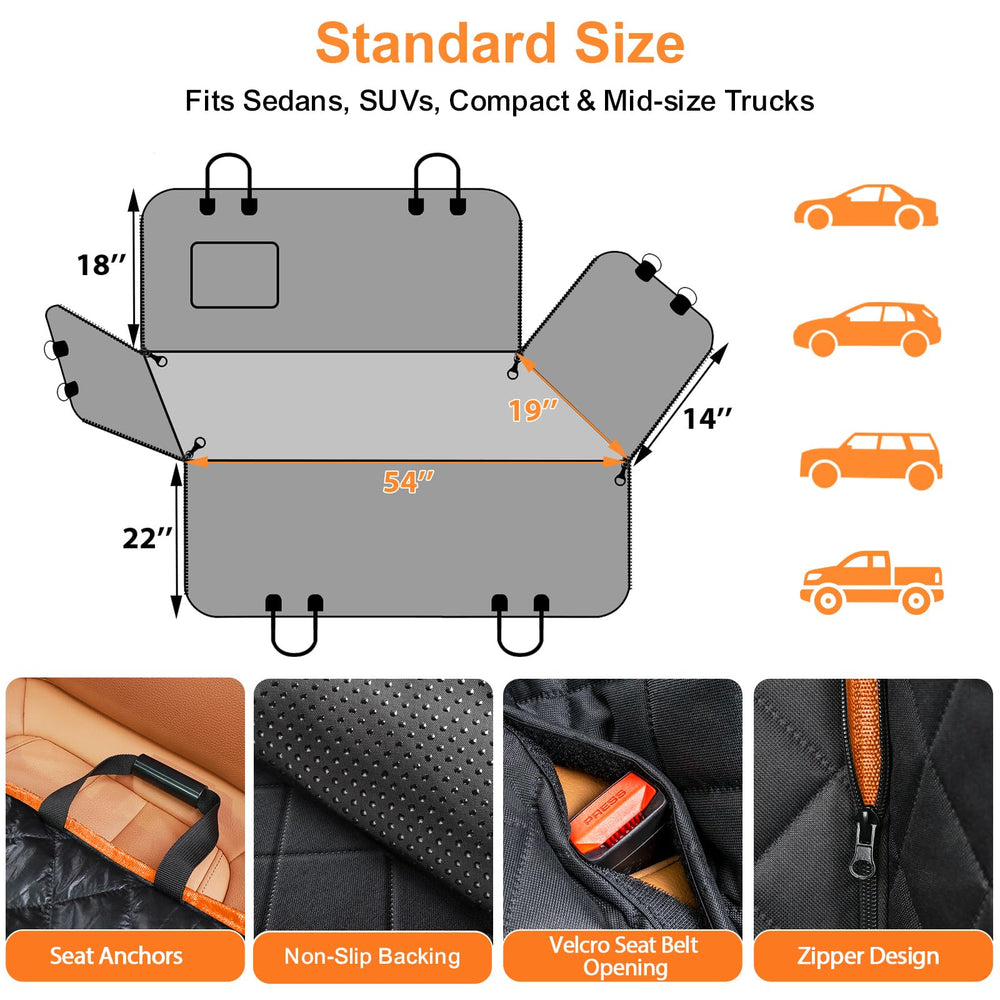 URPOWER easy-install dog seat cover demonstrates quick setup and cleaning.