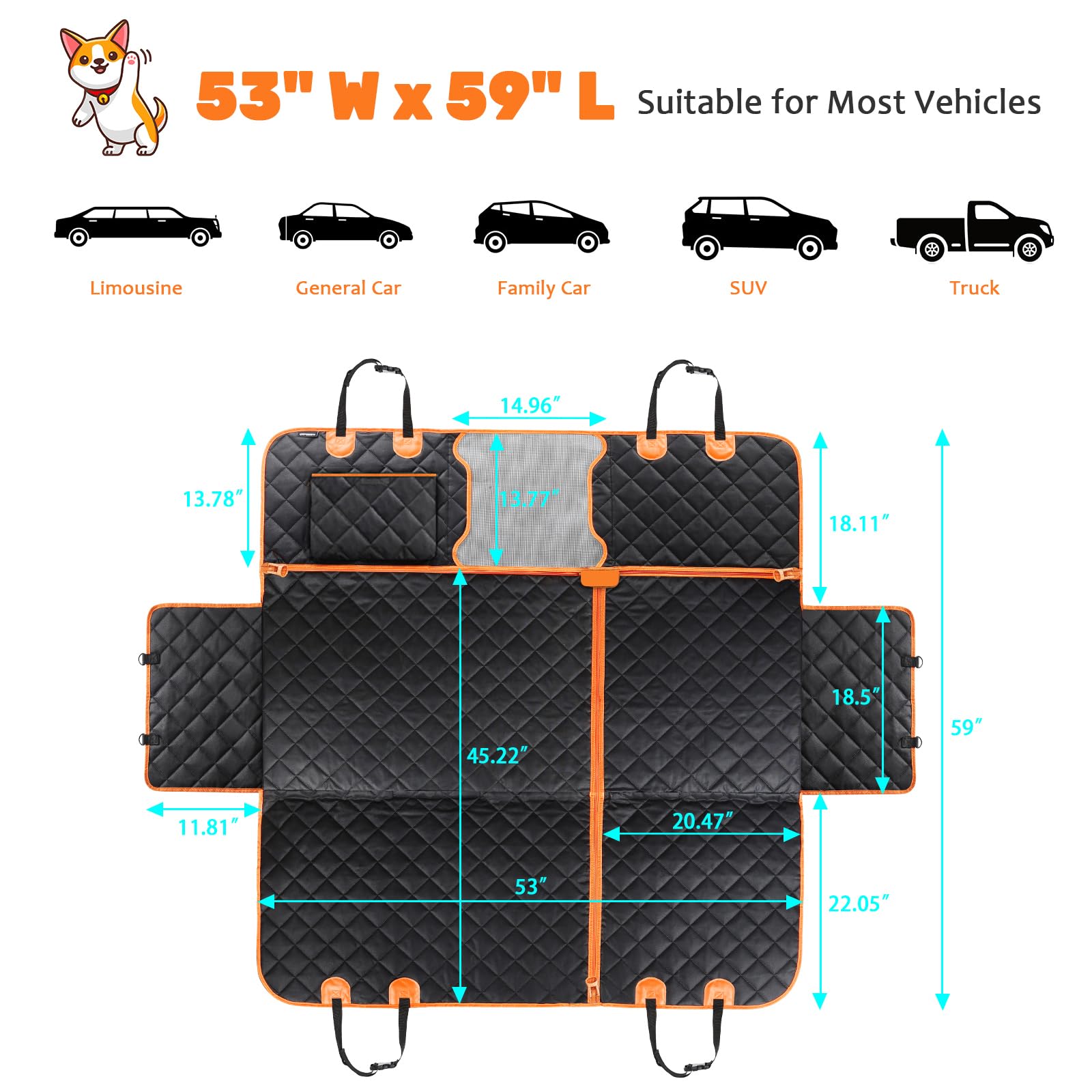 URPOWER easy-install backseat protector secures to headrests quickly
