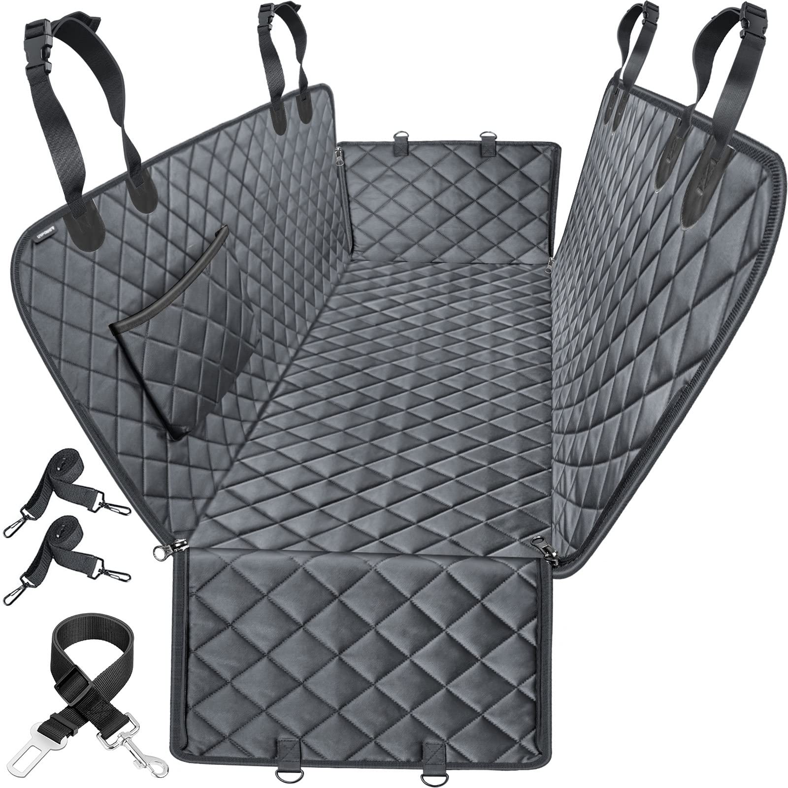 URPOWER dog seat cover hammock with side flaps protects backseat and doors