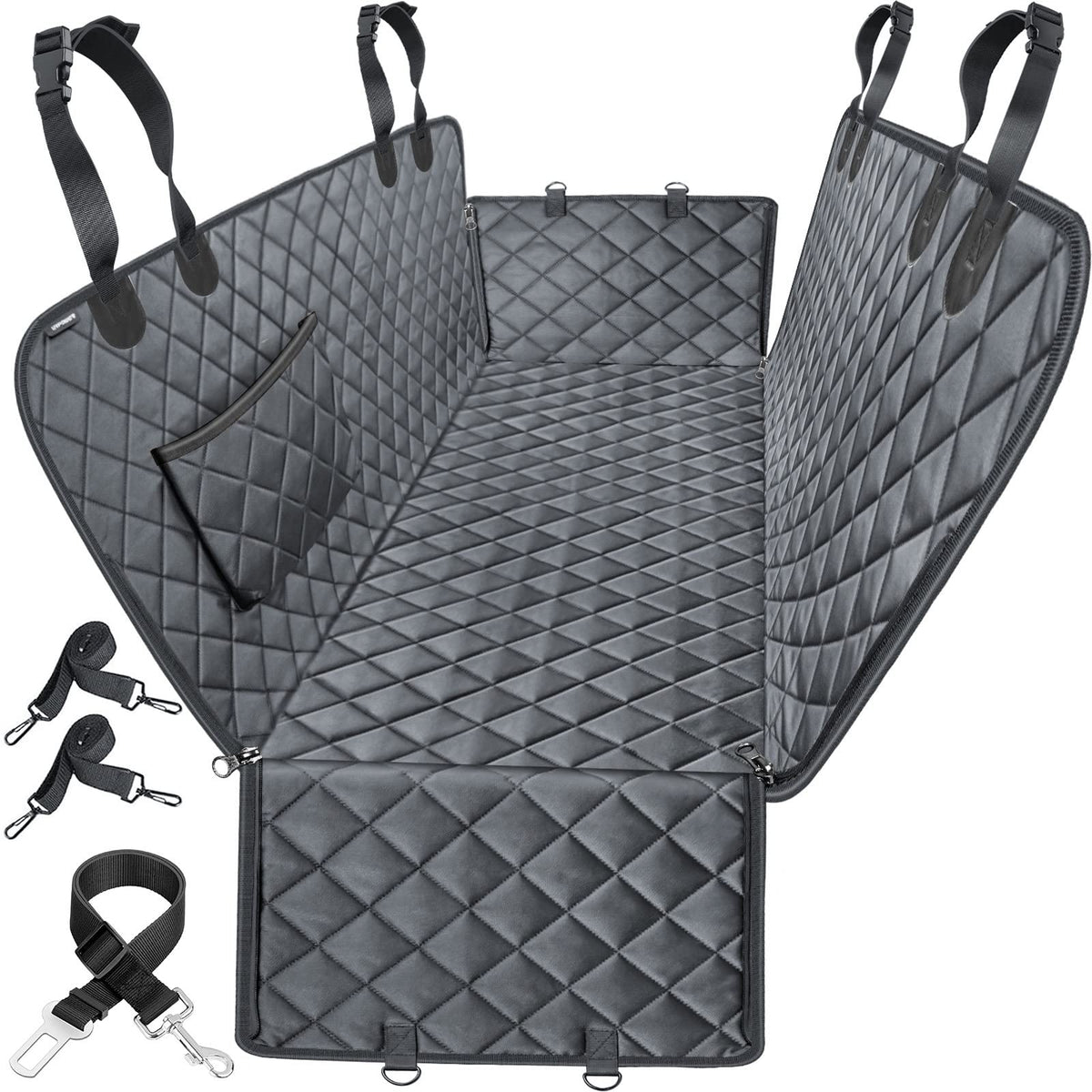 URPOWER dog seat cover hammock with side flaps protects backseat and doors