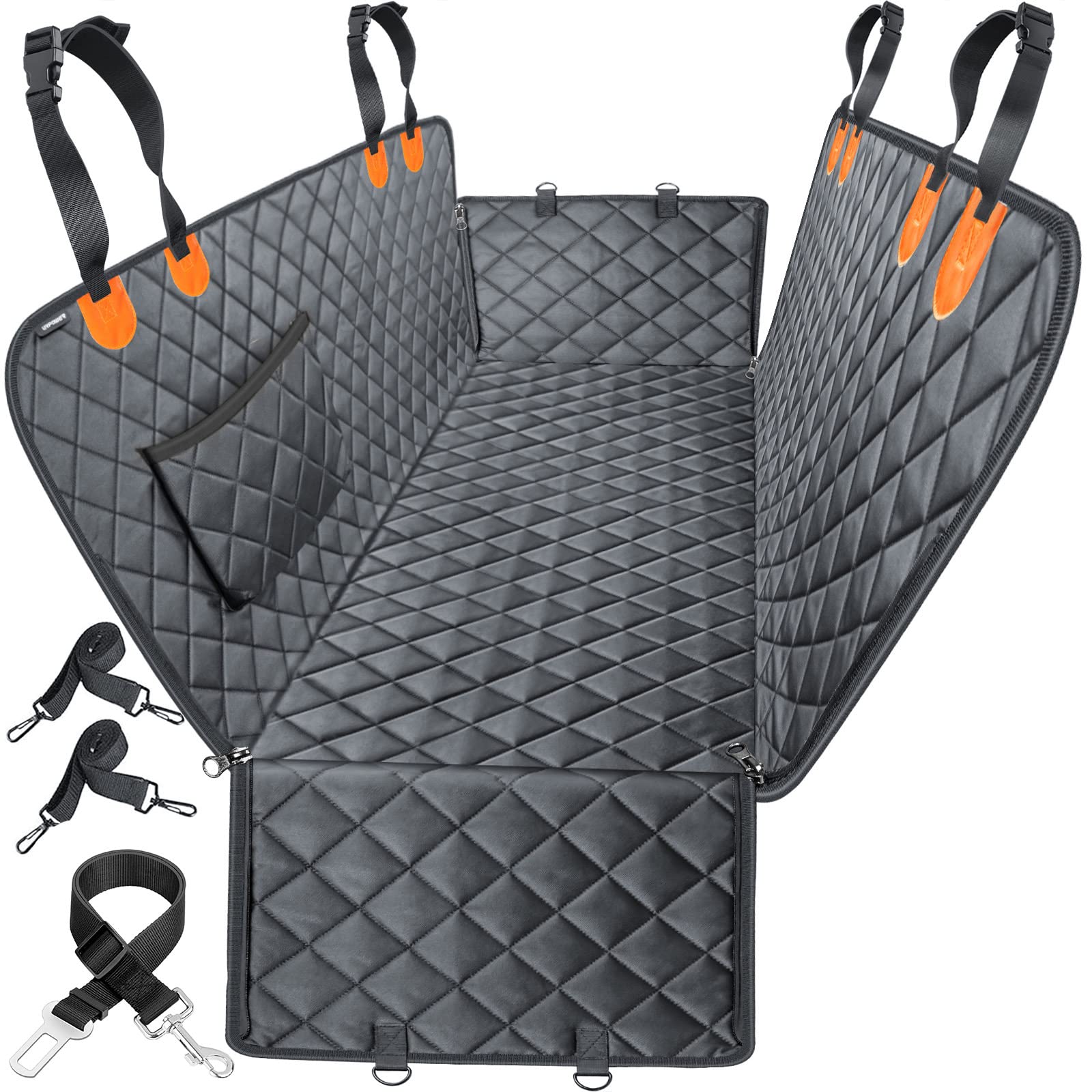 URPOWER dog seat cover hammock with side flaps protecting doors during rides