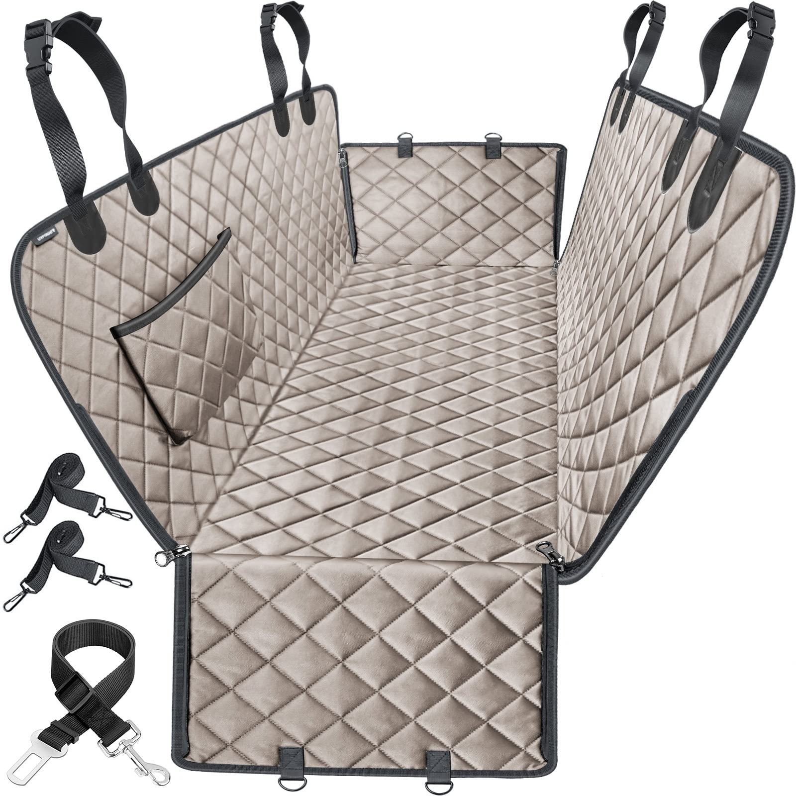 URPOWER dog seat cover hammock protects backseat during messy road trips
