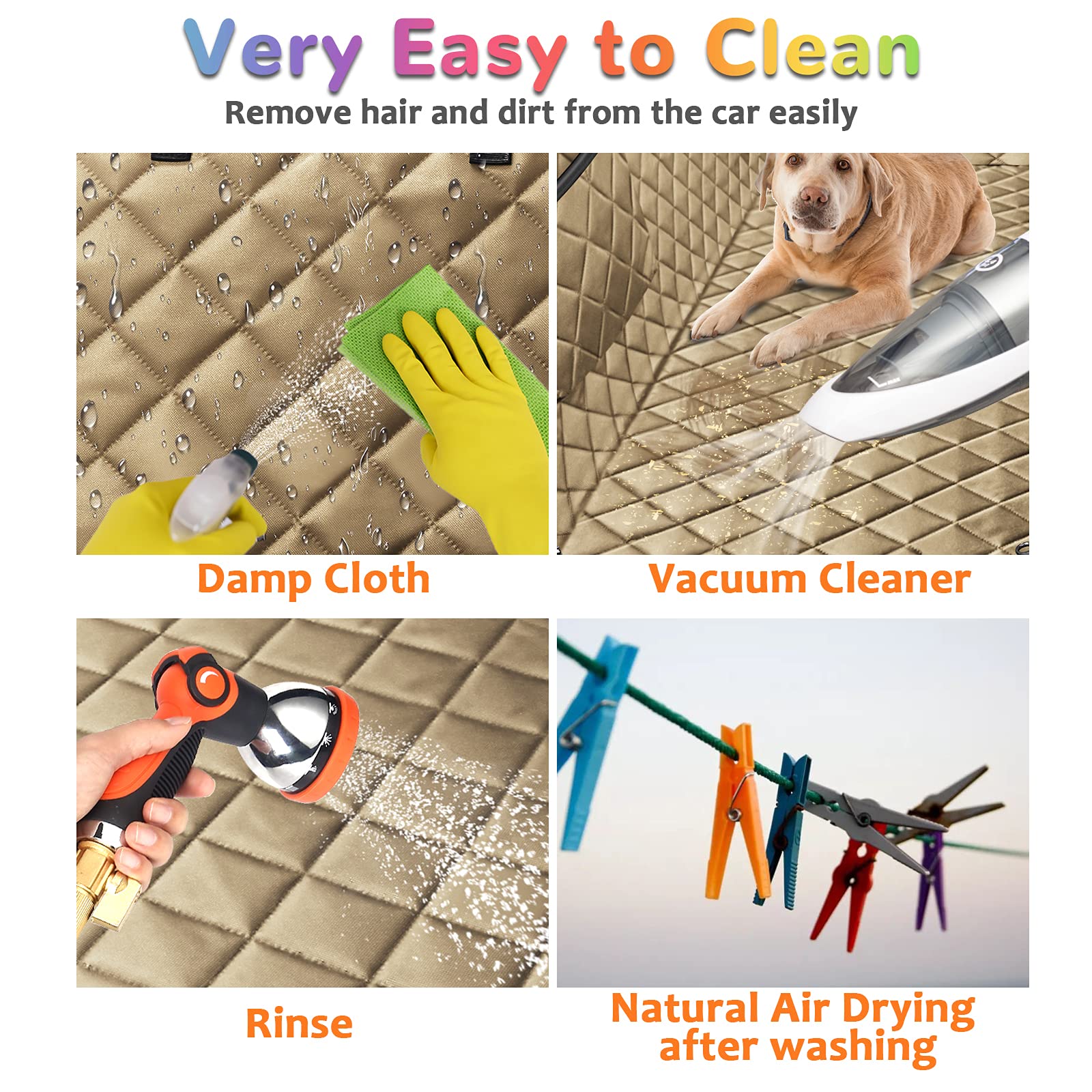 URPOWER dog seat cover installation guide showing quick setup