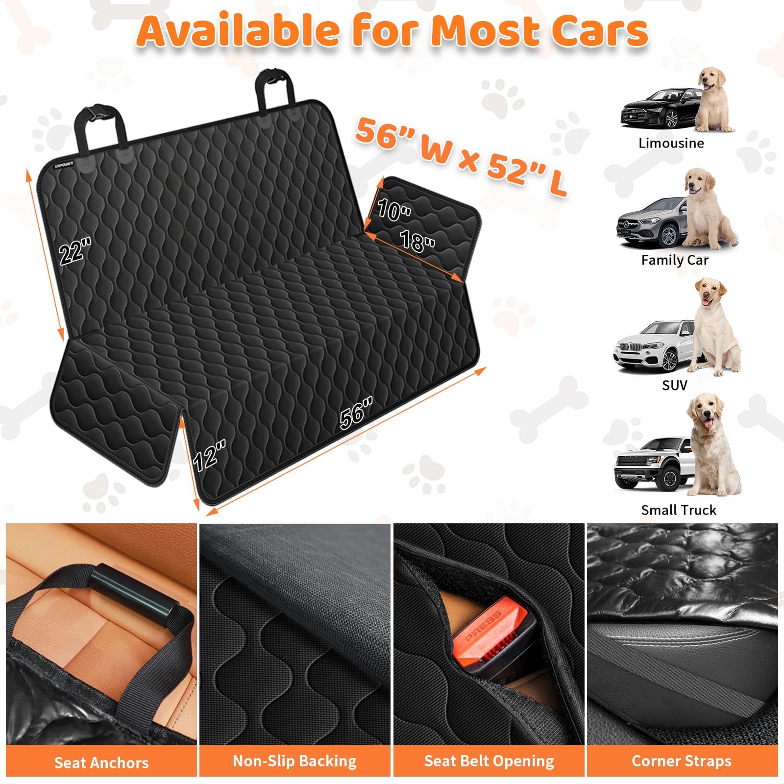 URPOWER dog road-trip scene shows comfortable, shared back seat for pets and drivers