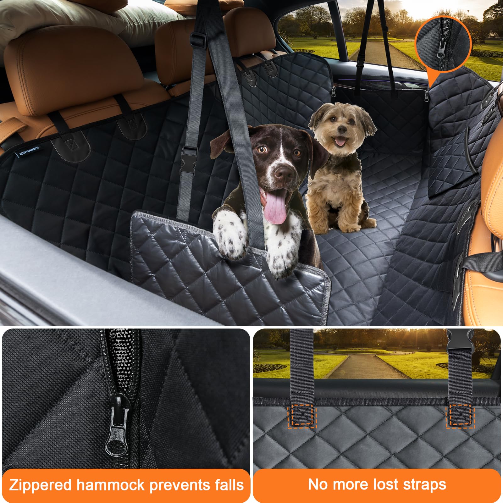 URPOWER dog seat cover side flaps aid easy entry and door protection