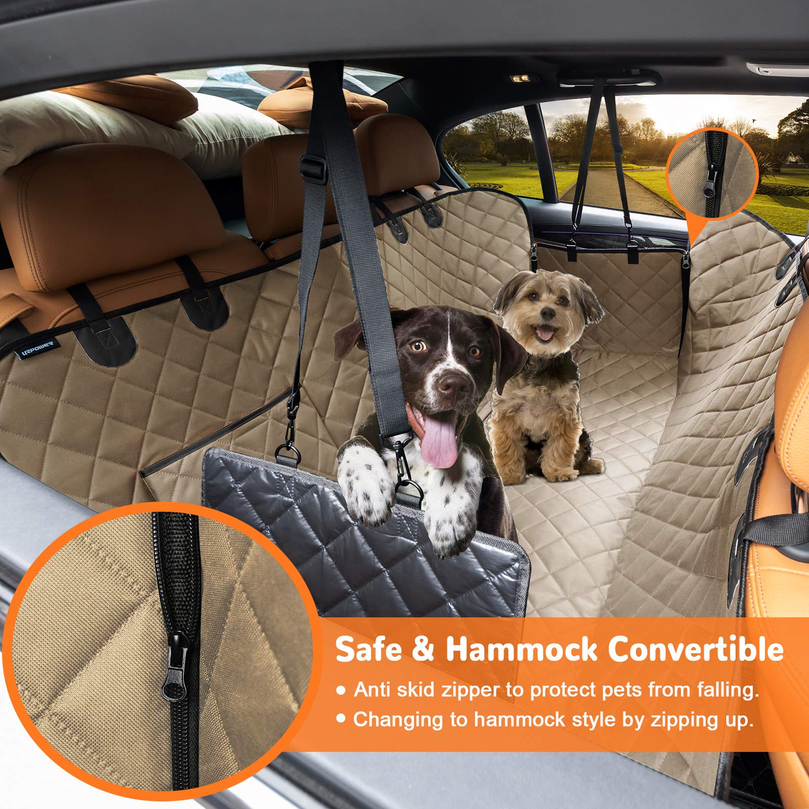 URPOWER dog seat cover side flaps protect doors during pet entry