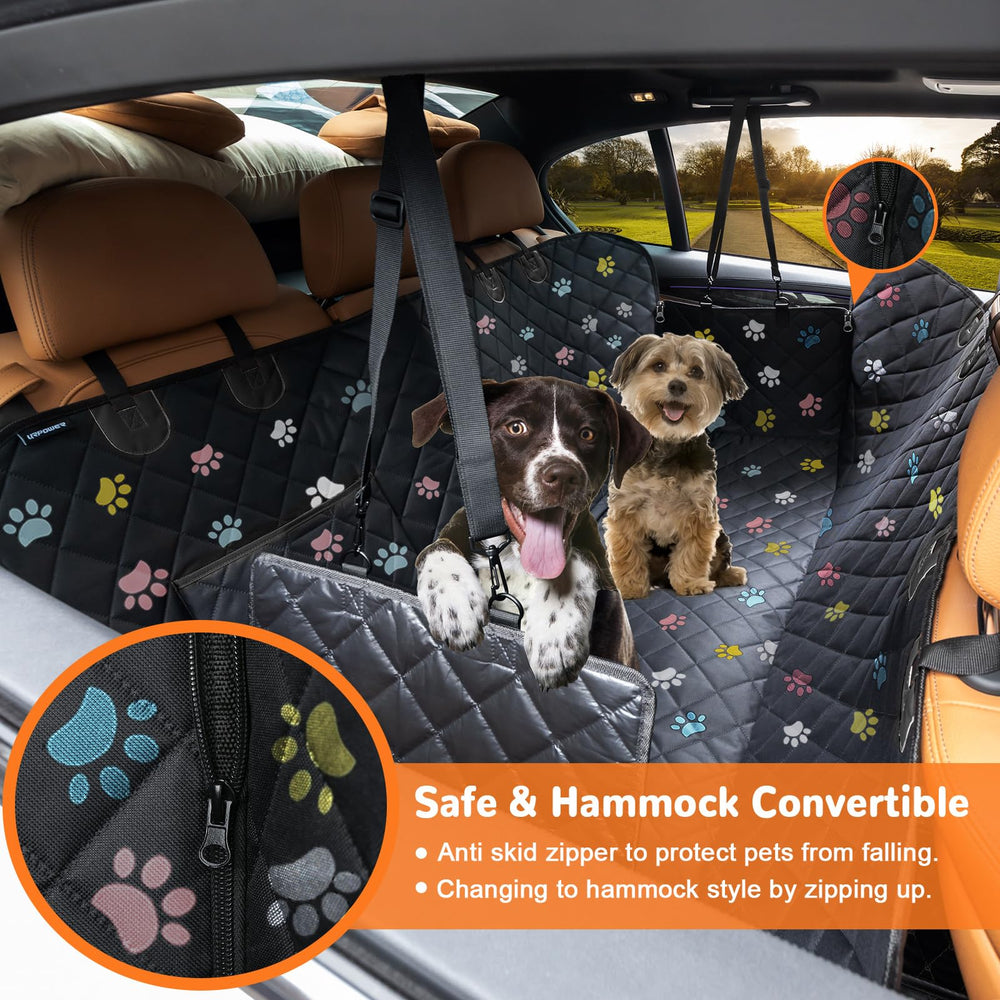 URPOWER dog seat cover with side flaps guards car doors during adventures.