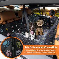 URPOWER dog seat cover with side flaps guards car doors during adventures.