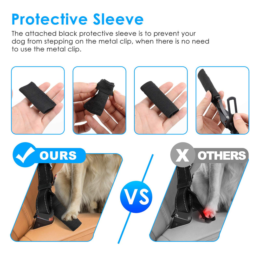 URPOWER dog seatbelt elastic buffer softens movement for calmer trips.