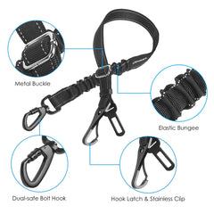 URPOWER dog seatbelt reflective thread enhances nighttime visibility for safer drives.