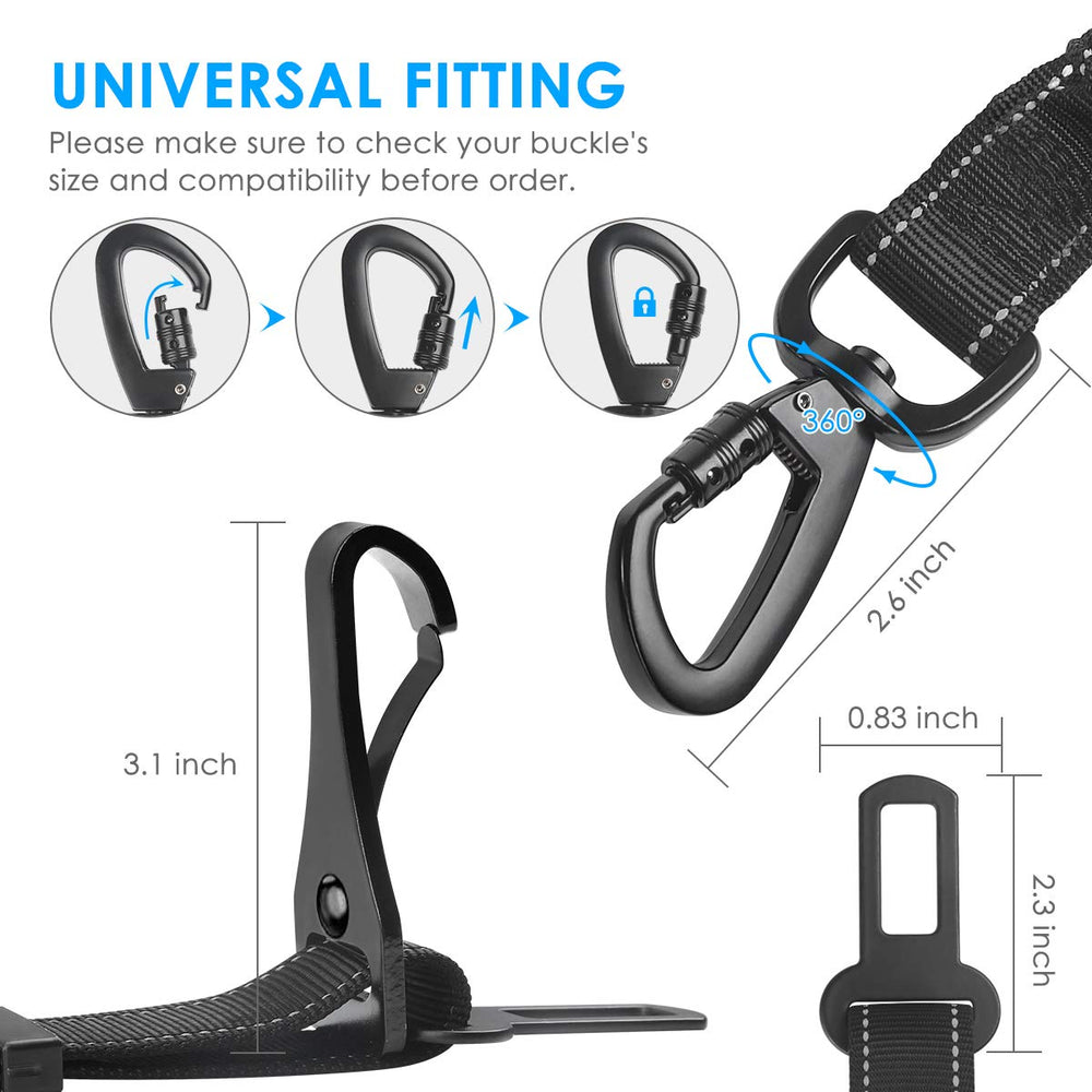 URPOWER dog seatbelt two-pack provides convenient safety backup for trips.