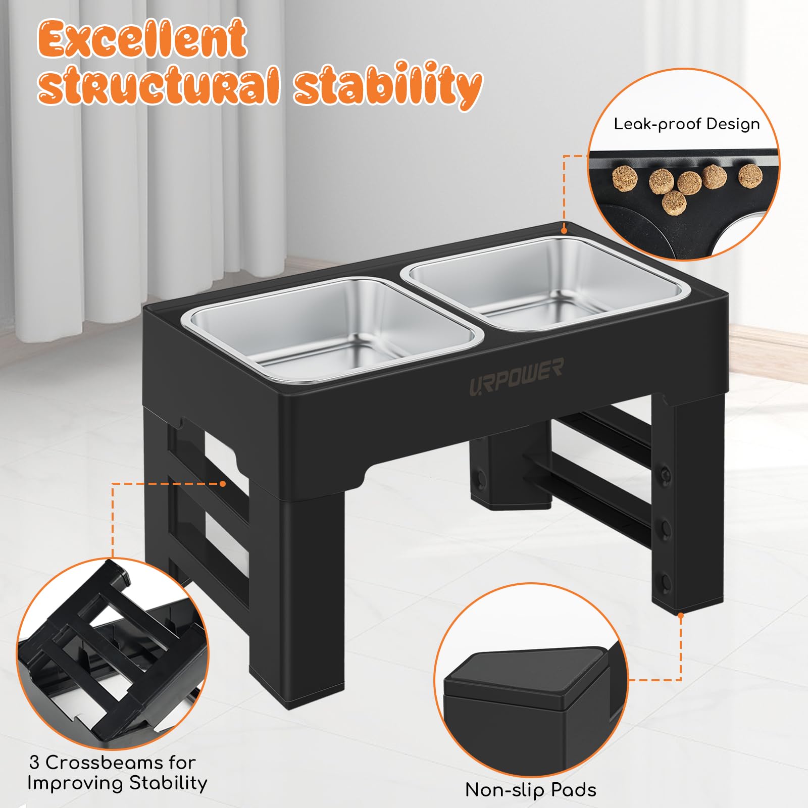 URPOWER anti-slip pads keep eating steady and spill-free on various floors.