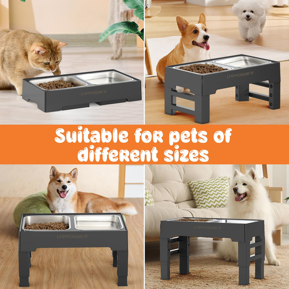 URPOWER raised bowls enabling comfortable, ergonomic feeding for pets during meals.