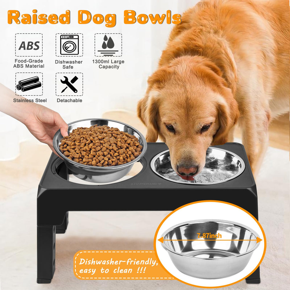 URPOWER elevated dog bowls stainless steel bowls ready for cleaning