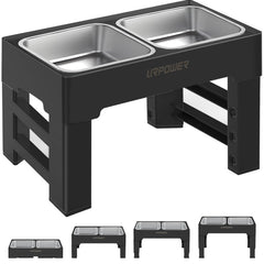 URPOWER elevated dog bowls stand assembled for stable feeding at any height.