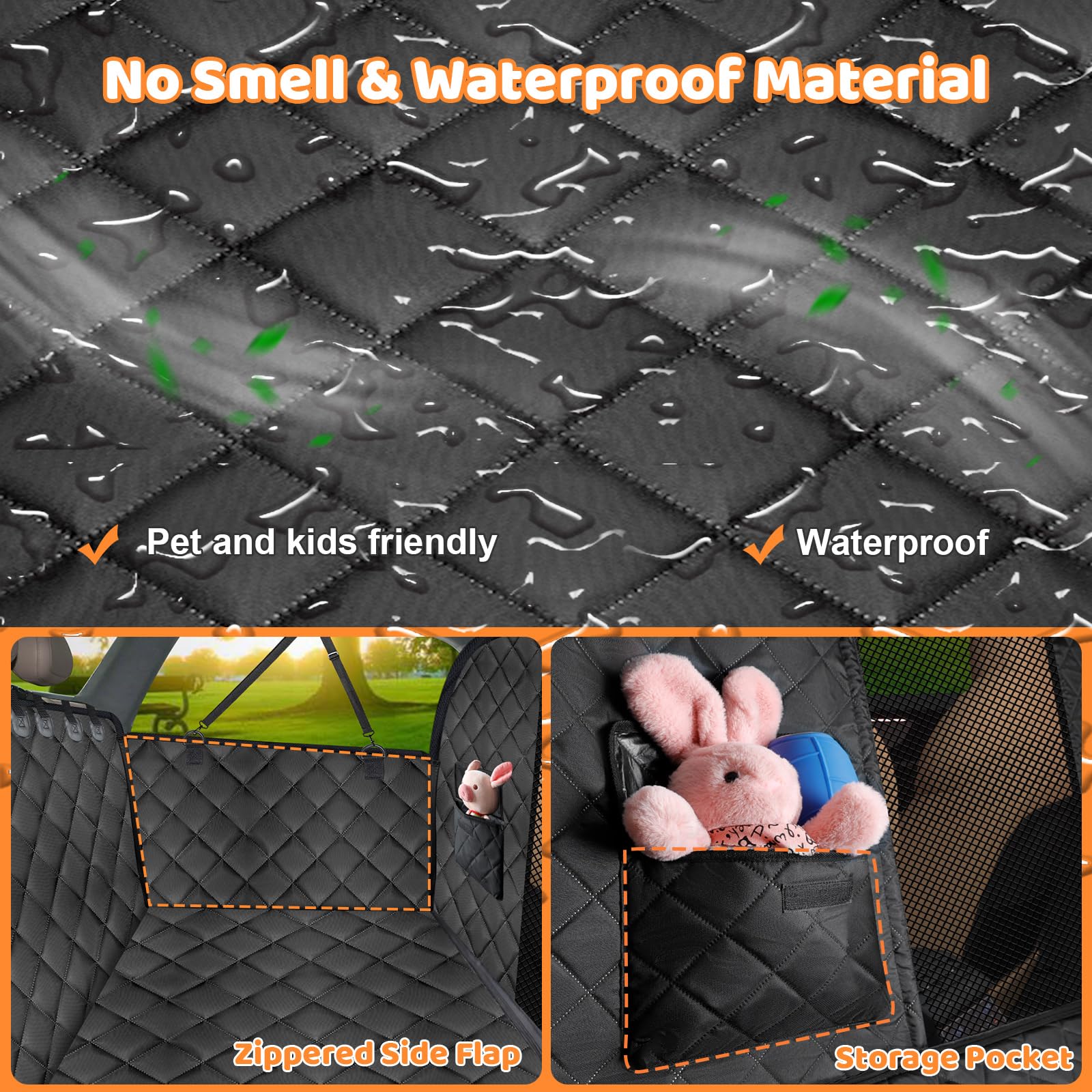 URPOWER foldable front barrier zipper allows sharing the back seat with a passenger