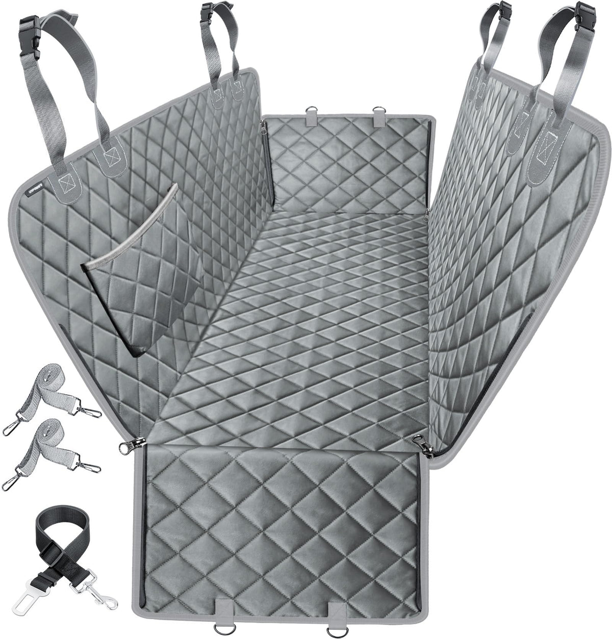 URPOWER seat cover dog hammock with side flaps protects backseat and doors during rides