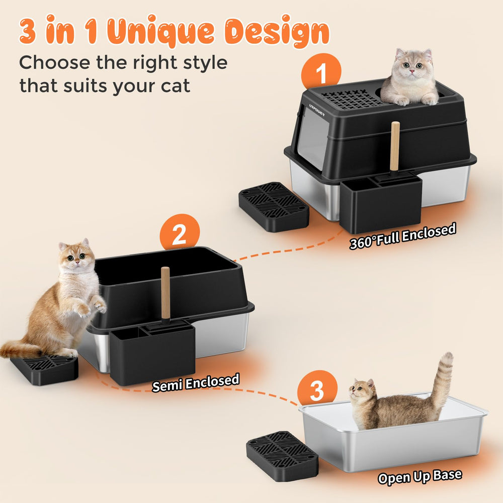 URPOWER dual-entry litter box supports cats with different personalities and mobility needs