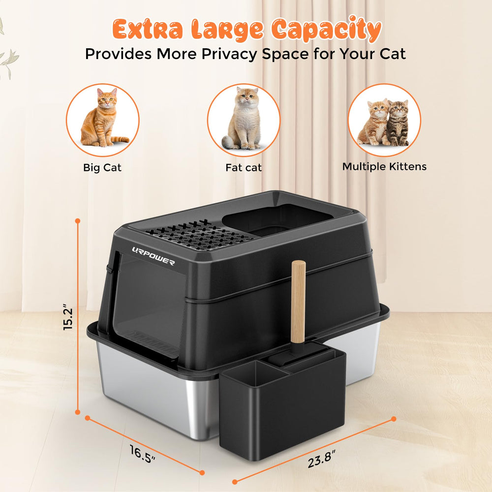 URPOWER XL litter box dimensions for extra space on large cats