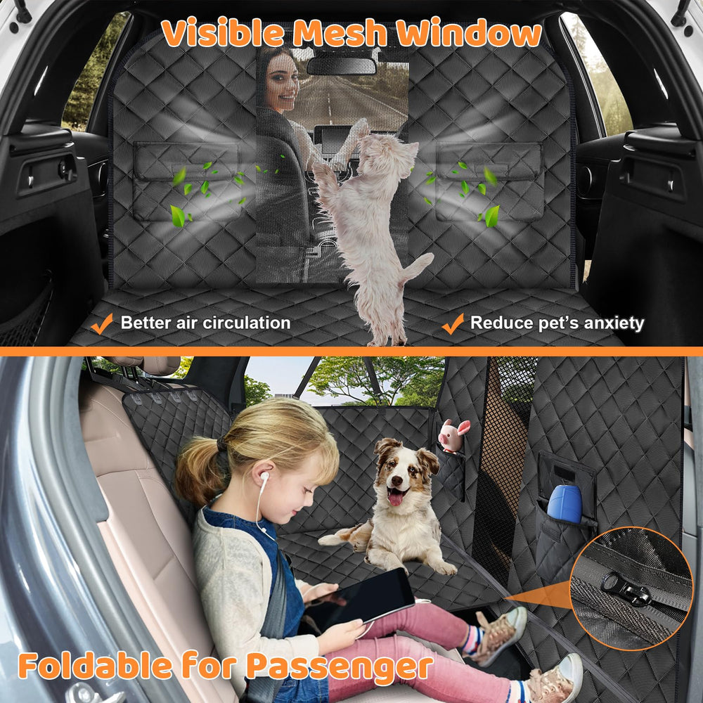 URPOWER waterproof dog hammock with side flap protects car interior from mud and hair