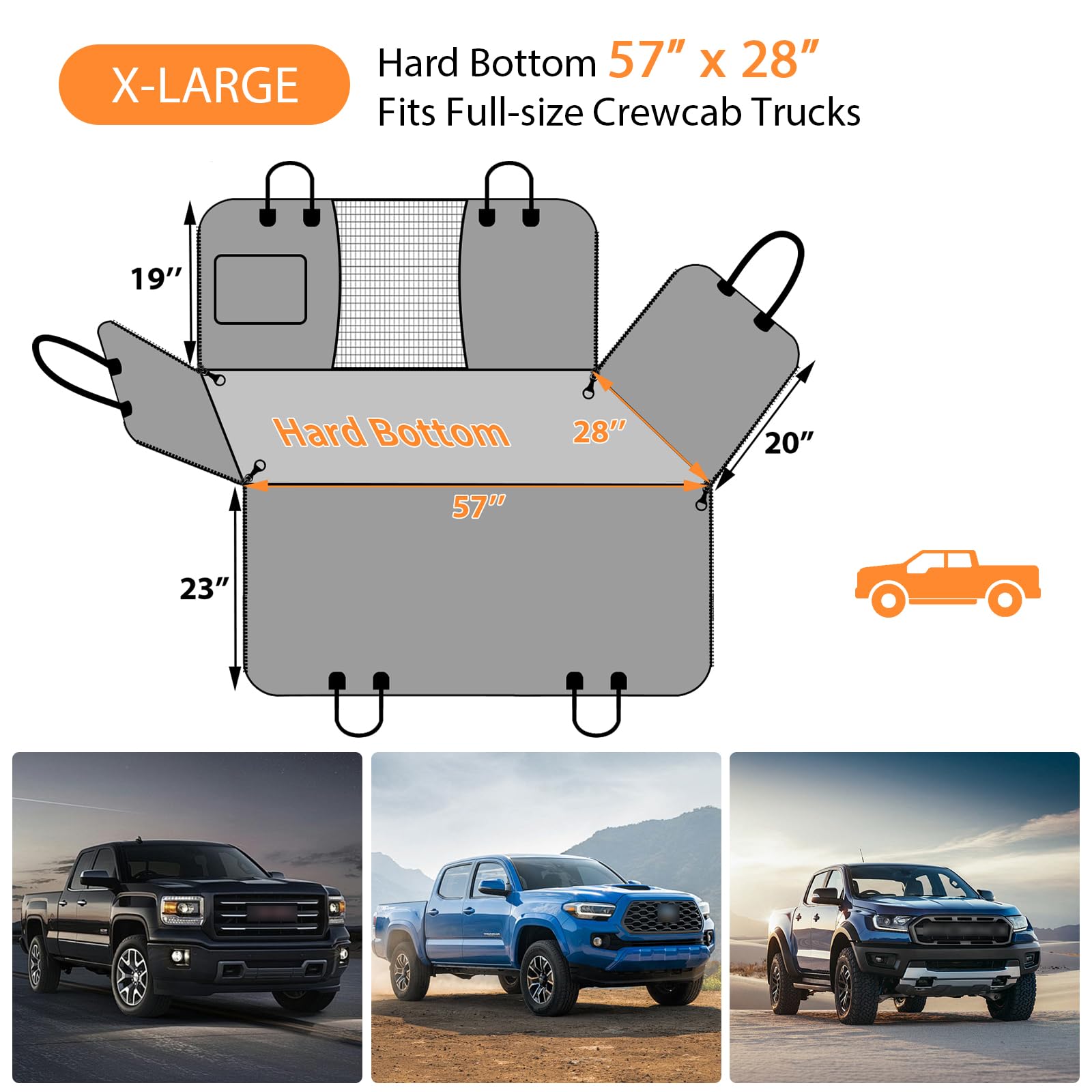 URPOWER XL Backseat Extender zippered side flaps prevent dog from falling to the floor