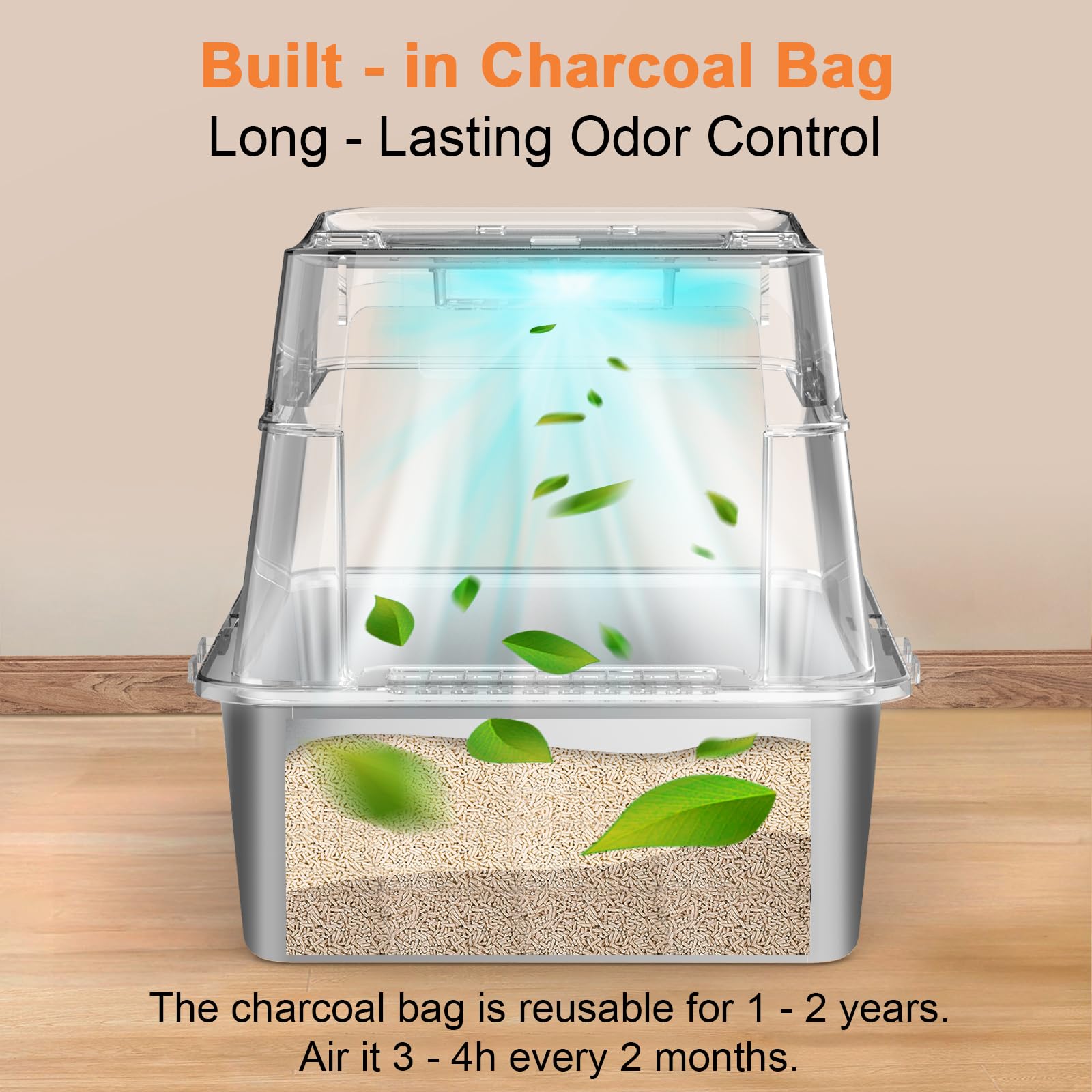 URPOWER XL litter box offers ample 38L capacity for large cats