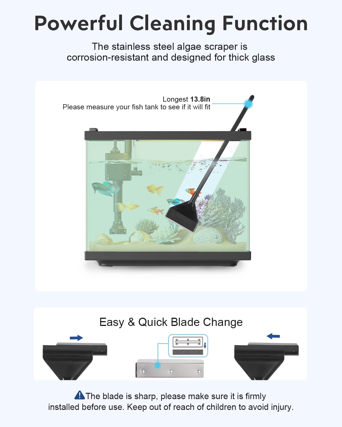 URUQ cleaning sponge scrubs tank residue without scratching glass
