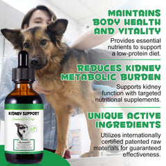 Uruses Pet Kidney Support liquid-absorption highlights rapid uptake in dogs.