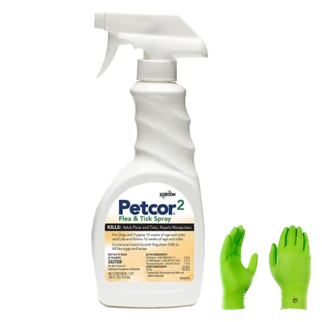 USA Supply Petcor spray bottle close-up for convenient flea and tick control.