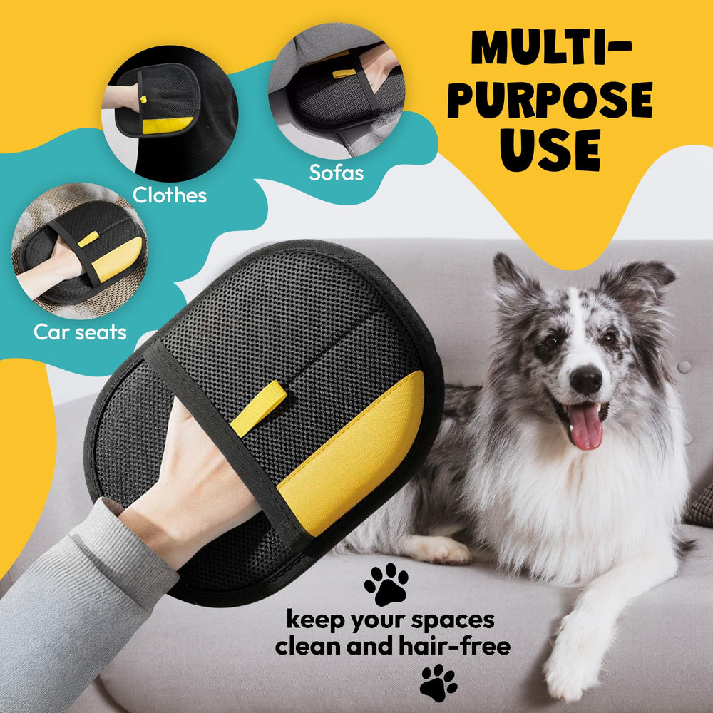 USAYEGH pet hair remover gloves used on car interiors to remove fur