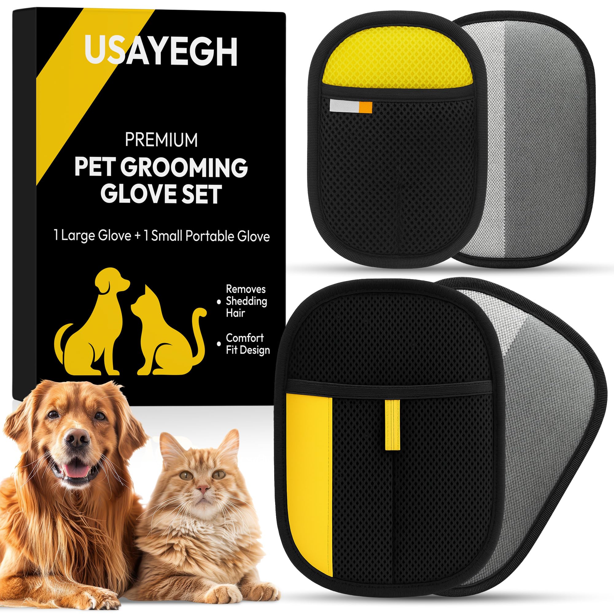 USAYEGH pet hair remover gloves large on sofa for quick fur removal