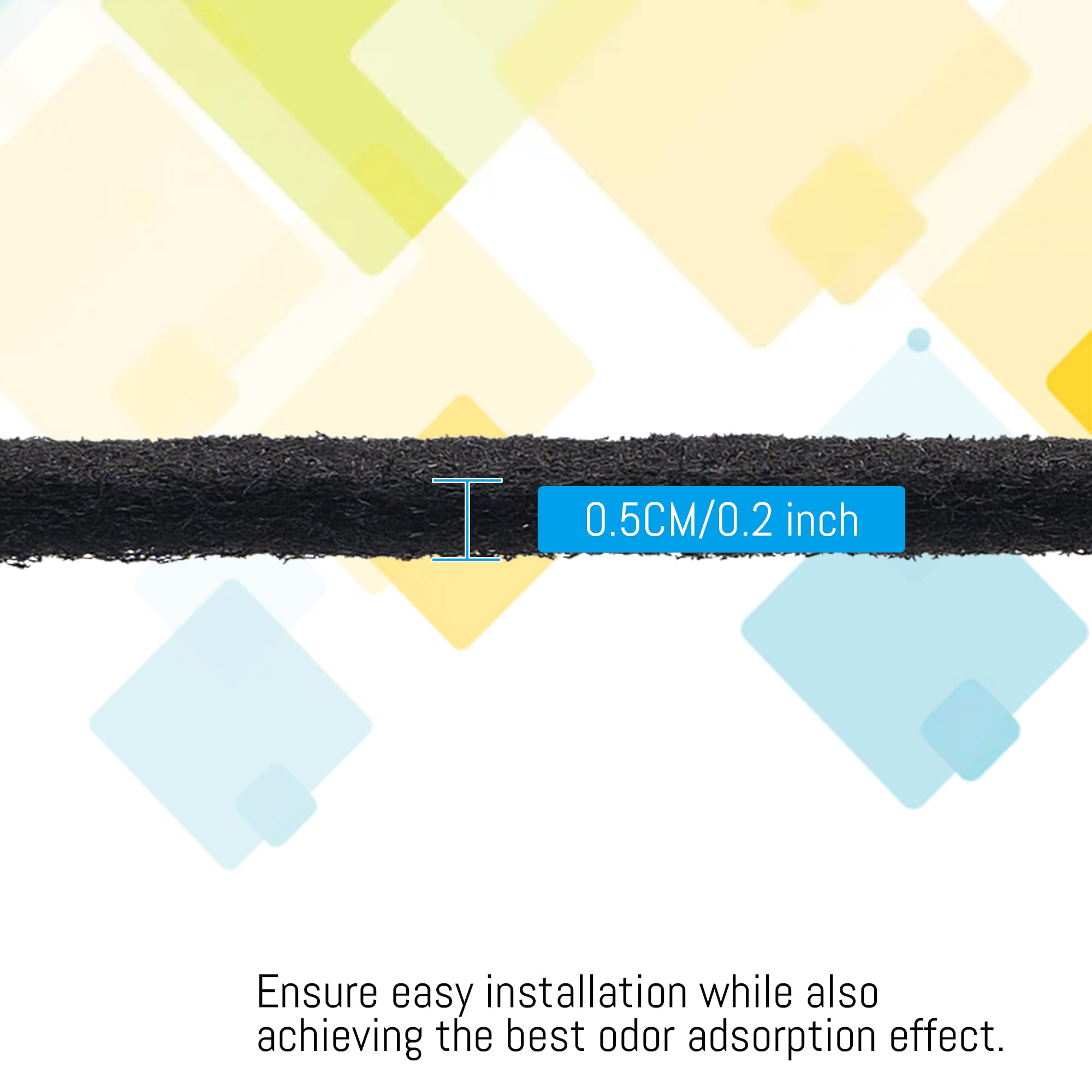 Useamie activated charcoal filter demonstrating strong odor absorption capability.