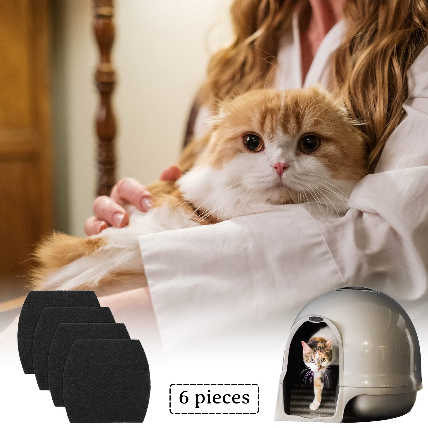 USEAMIE 0.5 cm thick carbon layer traps smells while remaining compact.