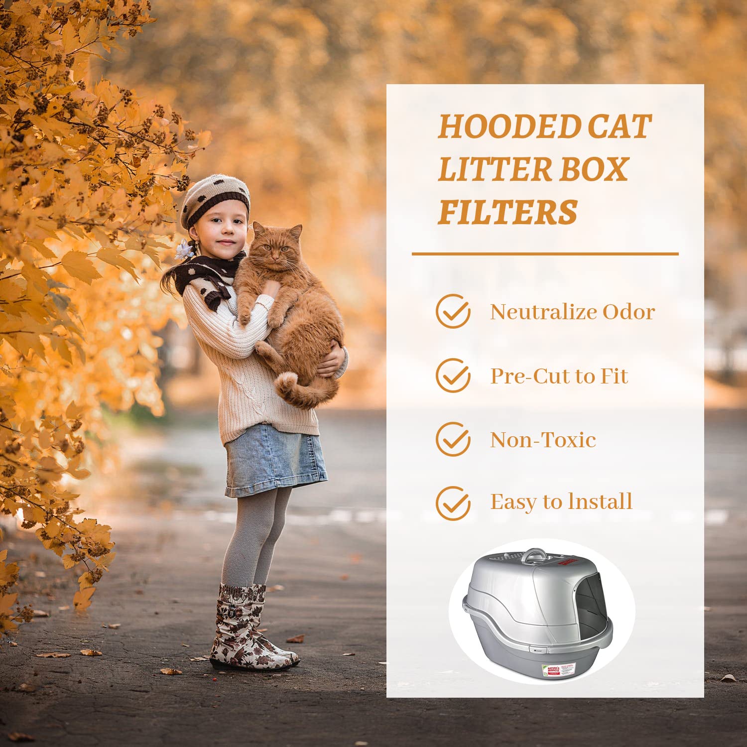 USEAMIE filter fits Nature's Miracle Oval Hooded box for fresher air