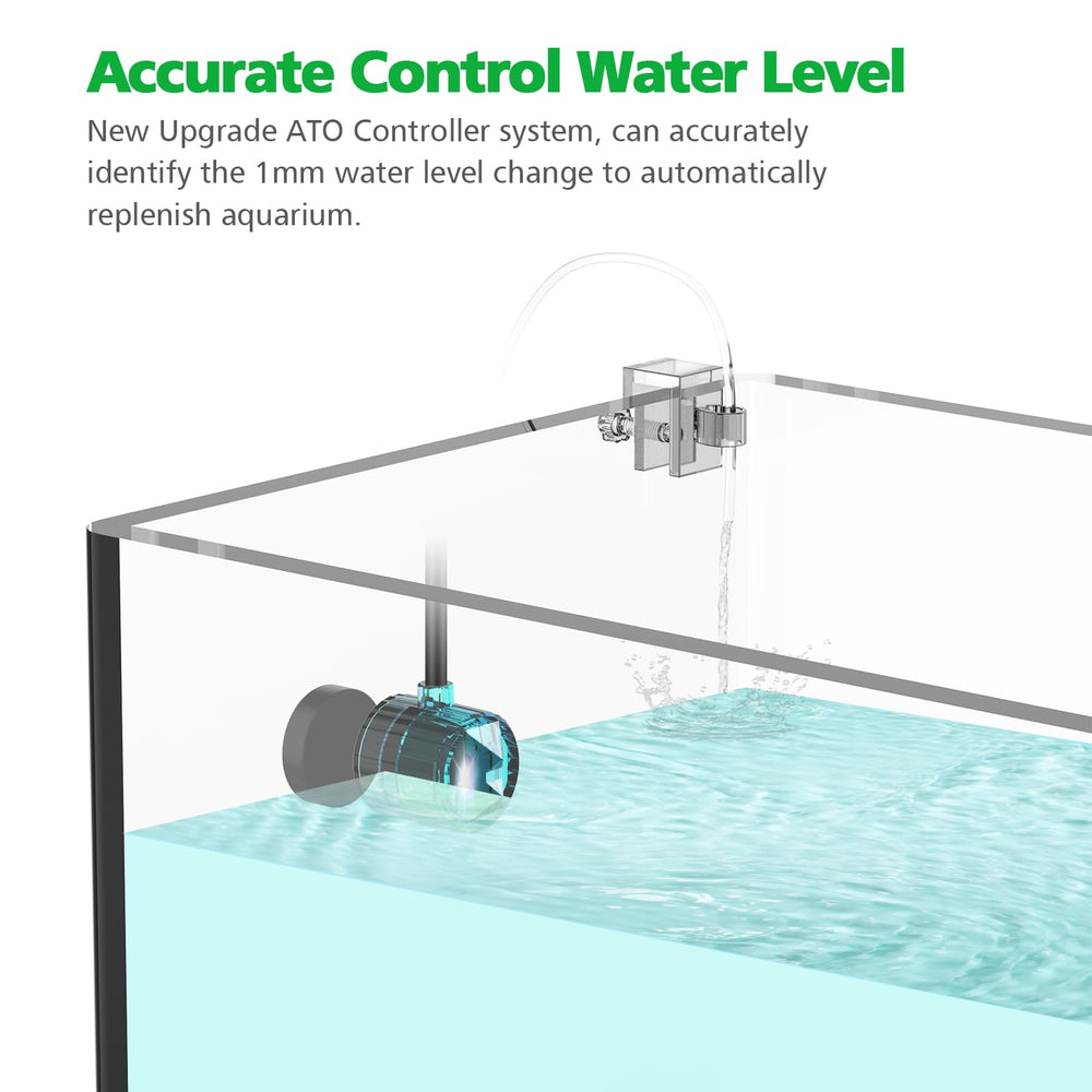 Useek Auto Top Off compact diameter 0.7 inches fits tight tanks.