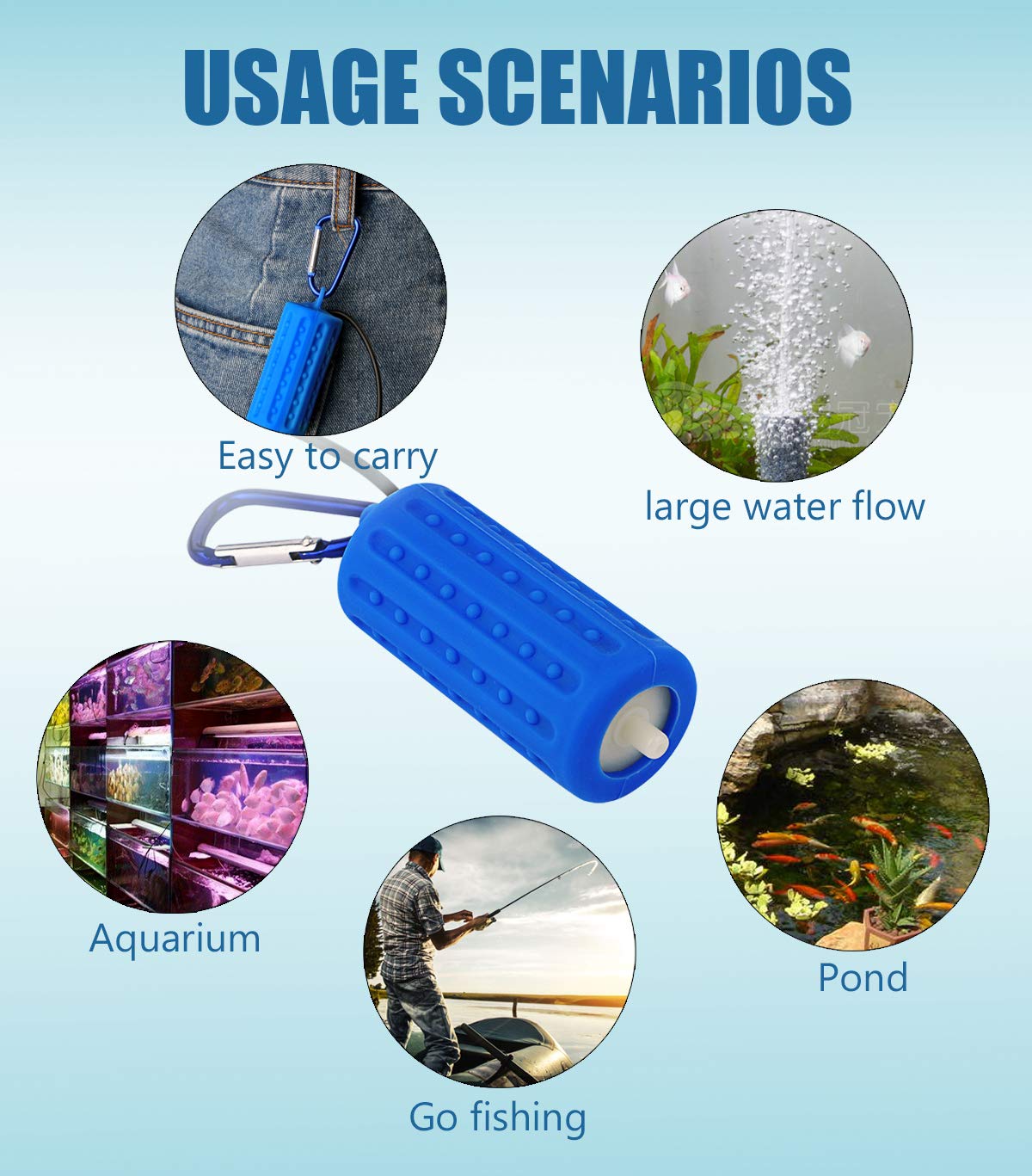 Useekoo air stone included with pump for quick start to aeration.