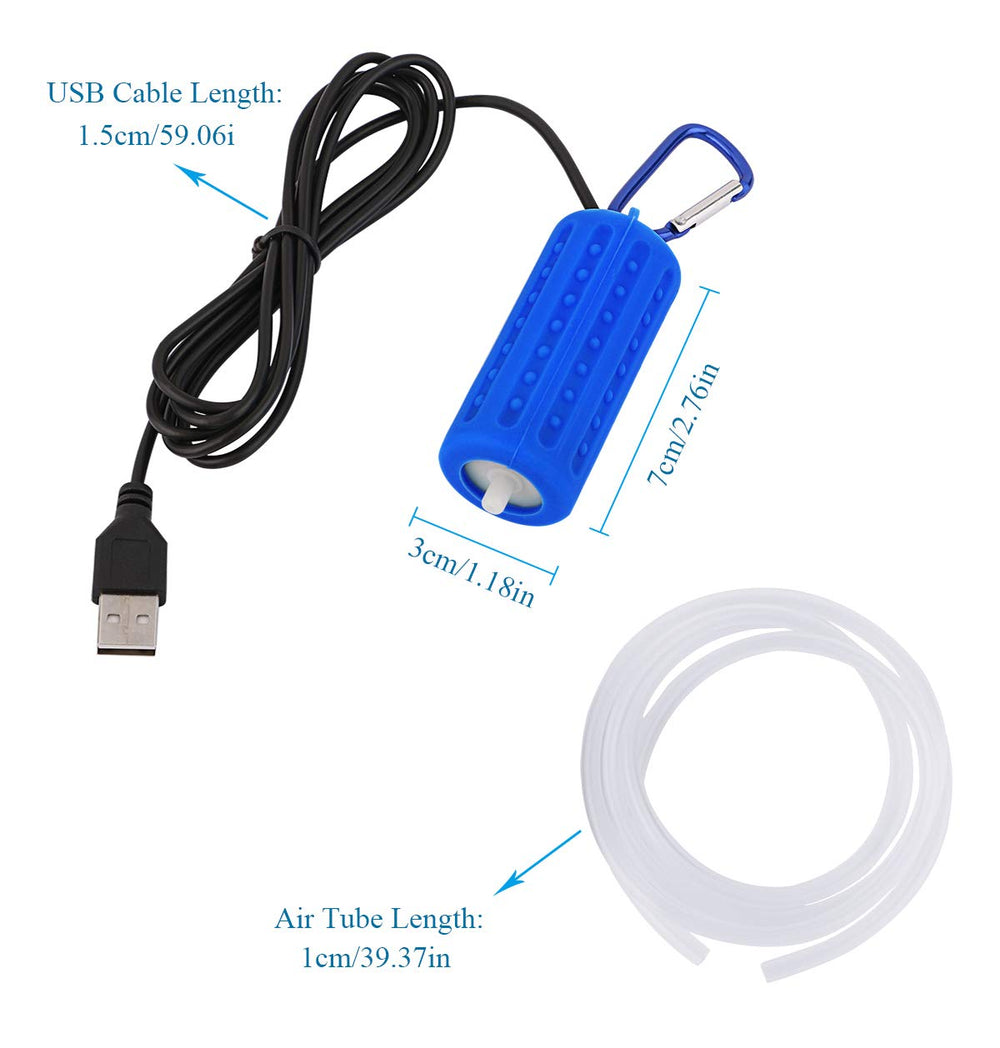 Useekoo USB air pump in quiet mode delivering steady bubbles for healthy water movement.