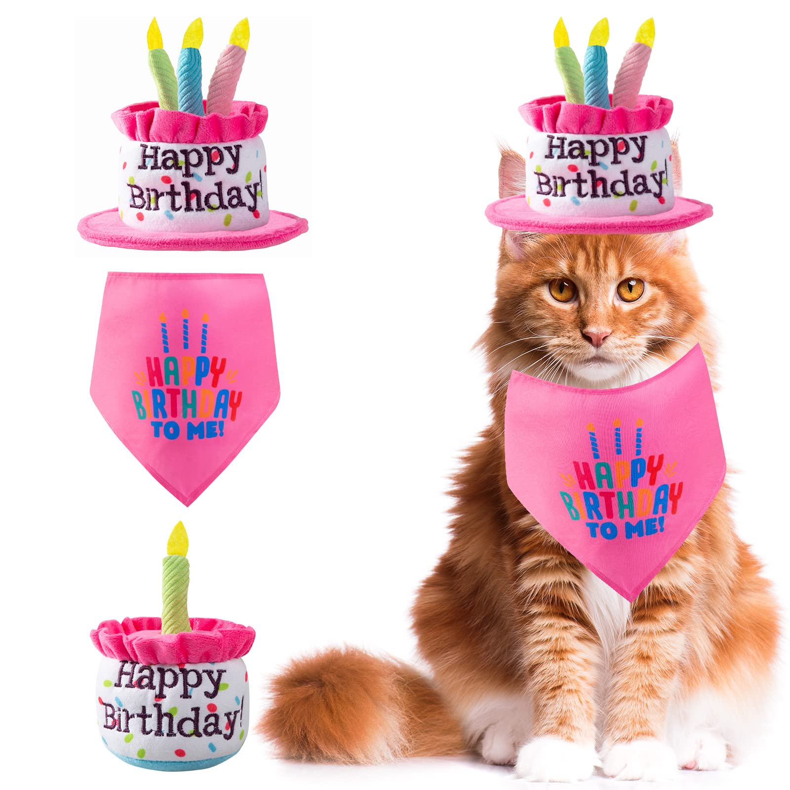 Ushang Pet happy birthday party cat toy gift for cat lovers