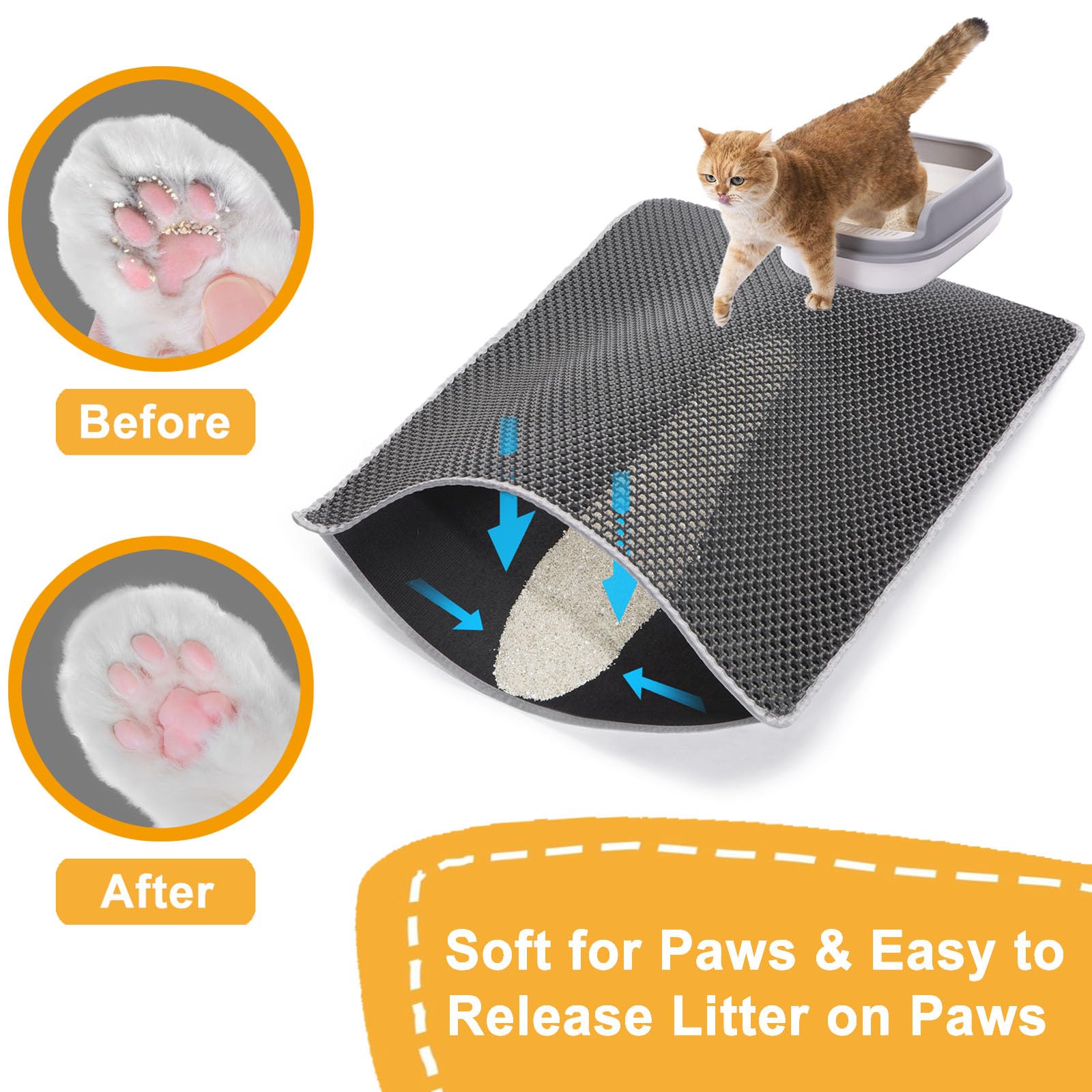 USHARP collapsible design allows easy storage beside the litter box.
