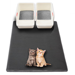 USHARP extra-large litter mat top view highlights wide coverage for multi-cat homes