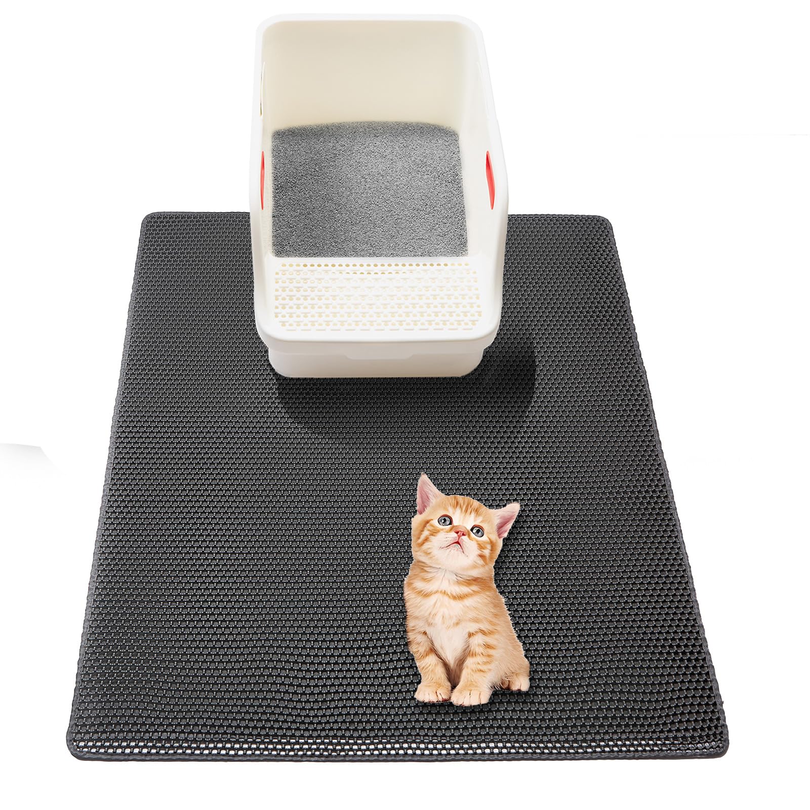 USHARP large cat litter mat folded design for compact storage and travel convenience.