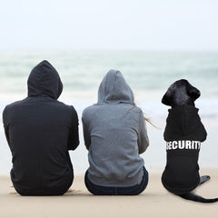 Uteuvili Security Dog Hoodie back view with bold security print for style
