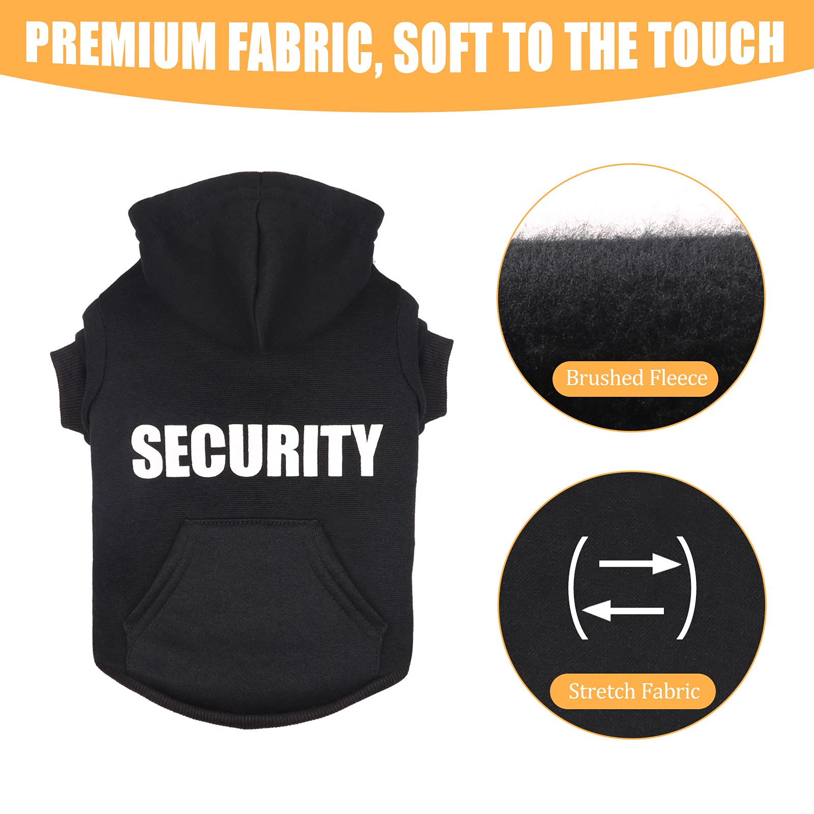Uteuvili Security Dog Hoodie pocket detail for toy or treat interaction