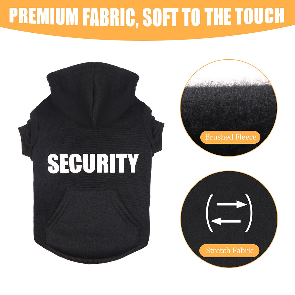Uteuvili Security Dog Hoodie pocket detail for toy or treat interaction