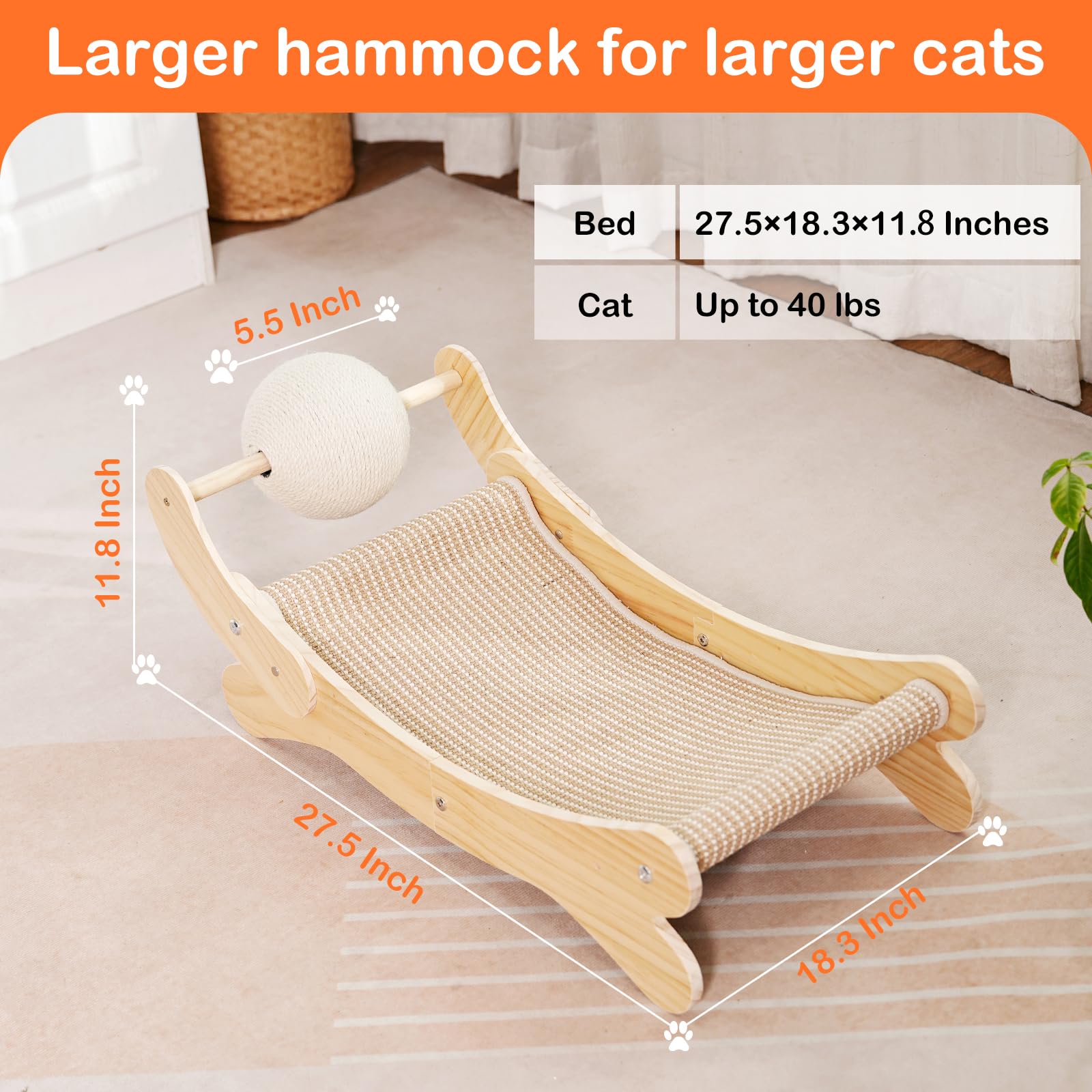 UUig cat scratcher bed loungers with ball offering play and rest in one piece