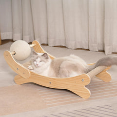 UUig cat scratcher bed with natural sisal surface for durable scratching and lounging