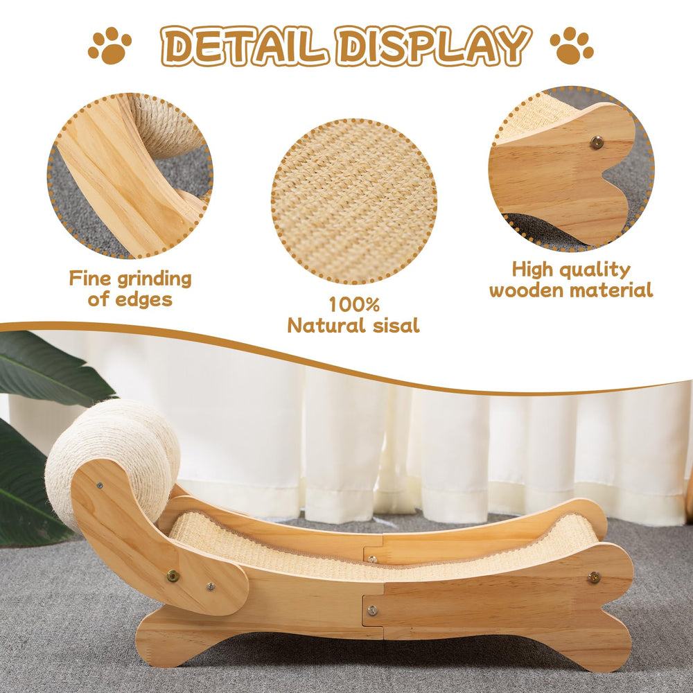 UUig sisal scratch lounger demonstrates a natural surface for scratching and cozy lounging