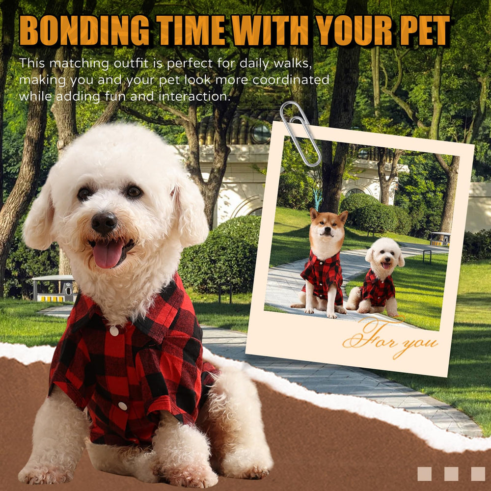 UUREED dog plaid shirt offers easy-care fabric that dries quickly.